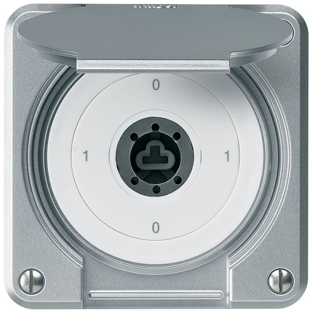 Interrupteur à clé ENC robusto IP55 avec clapet sans cylindre S0/3P al p.combi