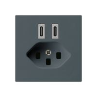 USB-Ladesteckdose Hager kallysto C-C 20W+T23 5V 60×60mm anthrazit