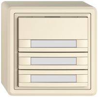 Pulsante universale AP EDIZIO.liv UNI SNAPFIX® s.LED 3× com.2T targ.cr