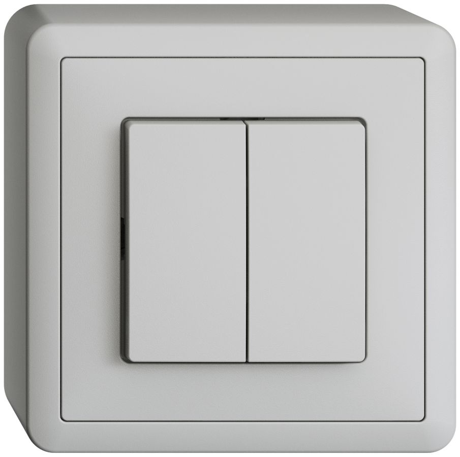 AP-Taster EDIZIOdue 2×A-R/1P hellgrau