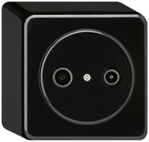 AP-Antennendose basico TV-R 14dB Durchgangsdose schwarz