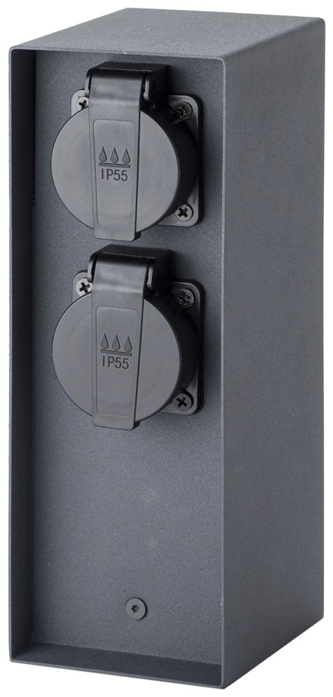 Anschlusssäule M. Schönenberger 85×125×230mm mit 3×Typ 13 IP55 schwarz