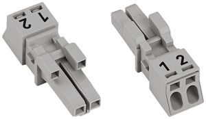 Buchse WAGO 2L 0.25…1.5mm² grau Codierung B 16A 250V ohne Zugentlastungsgehäuse