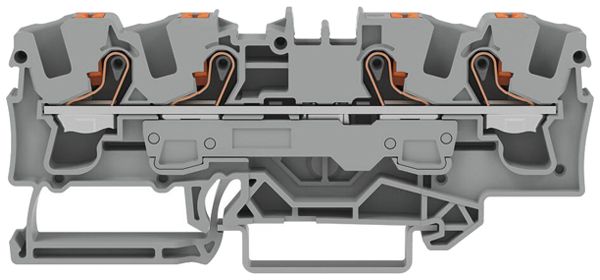 Borne de passage joignable WAGO TOPJOB S 6mm² 41A 800V Push-in 4×1 DIN35 gr/jn