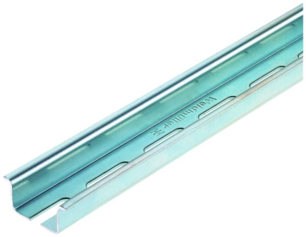 Barre profilée Weidmüller TS35 35×15×2000mm à fente 5.2×25mm acier zinguée