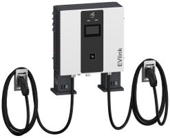 Station de charge EVlink Pro 2×CCS2 7m s.gestion câbles 4G ISO15118 IK10 IP55