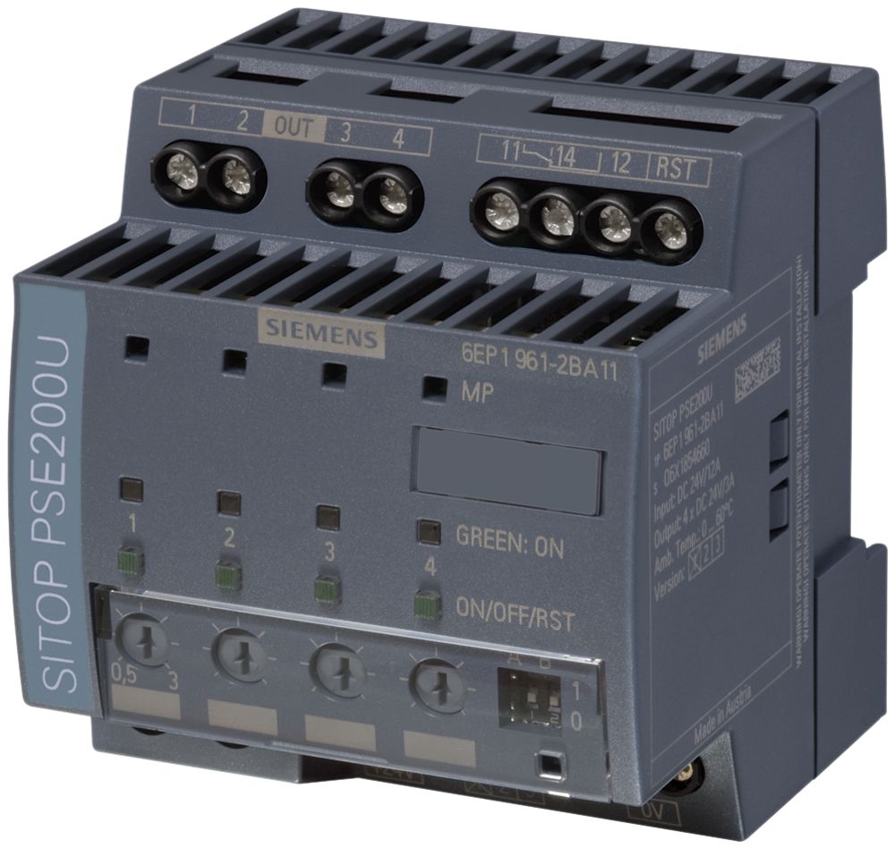 Selektivitätsmodul Siemens SITOP PSE200U, 24VDC/12A (4×3A)
