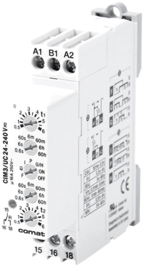REG-Zeitrelais ComatReleco CIM3, 24…240VAC/DC, 16A 250VAC