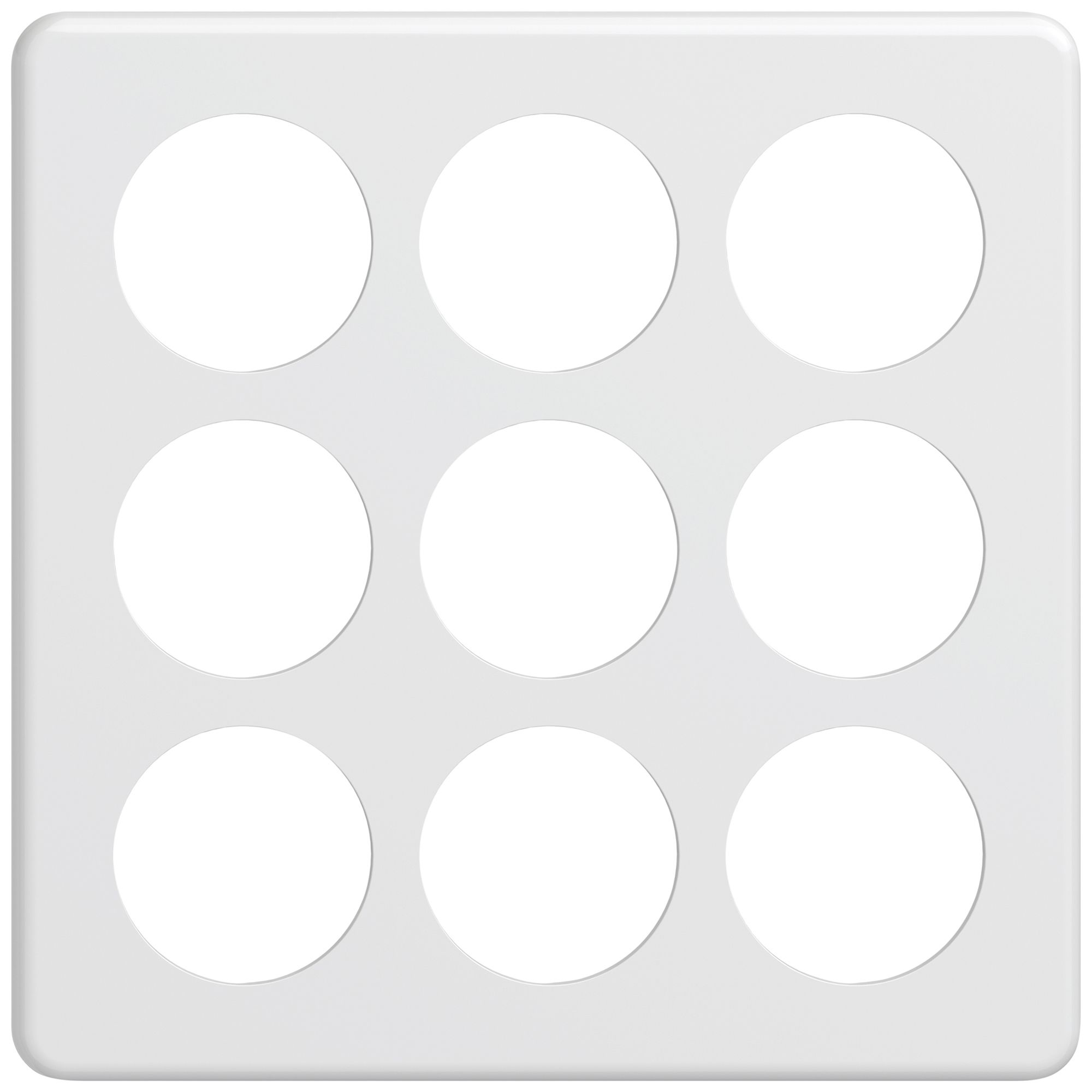 UP-Abdeckplatte STANDARDdue SNAPFIX® 3×3 9×Ø50 210×210mm ws