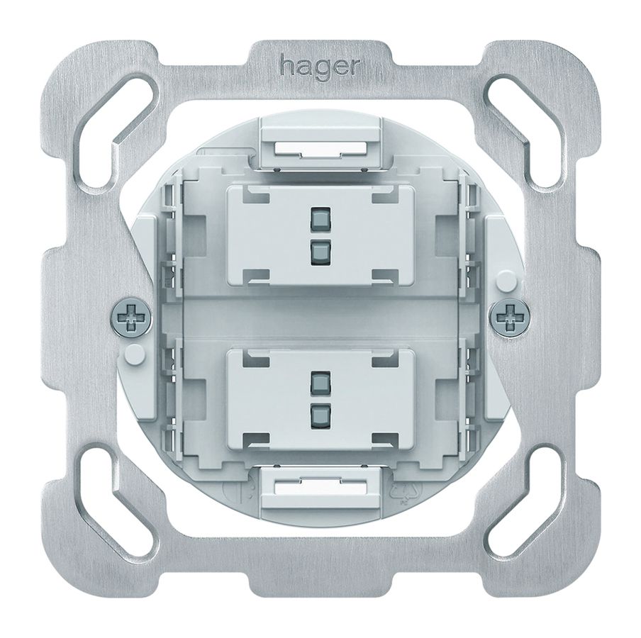 Poussoir stores ENC origin 1P 2×touches 77×77mm blanc