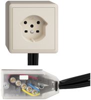 AP-Steckdose EDIZIOdue T15 crema Snap für Flachkabel Technofil