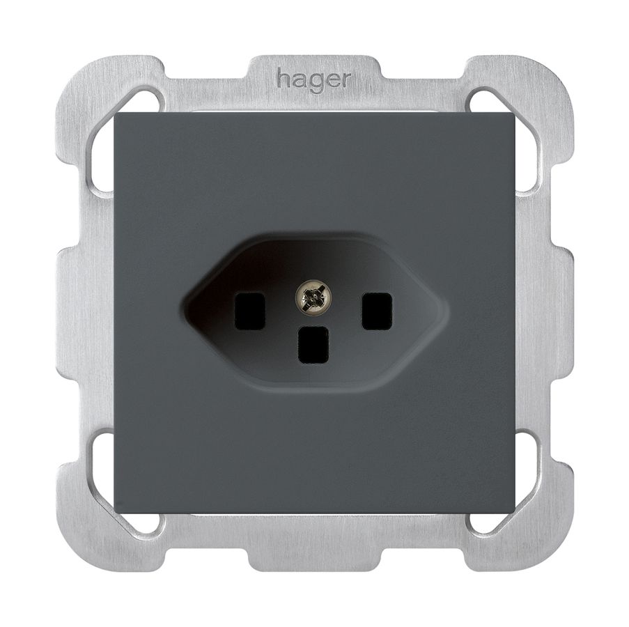UP-Steckdose kallysto T23 anthrazit mit Steckklemmen mit Befestigungsplatte
