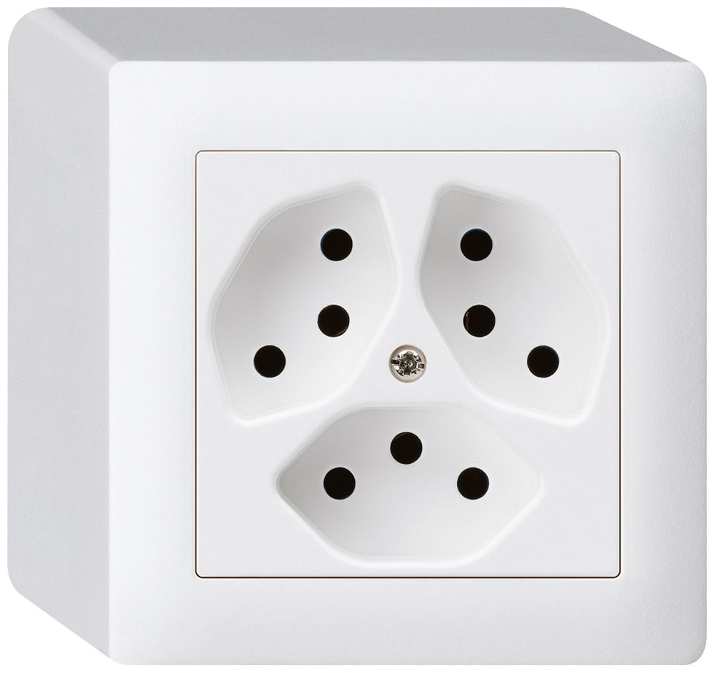 AP-Steckdose kallysto 3×T13 weiss