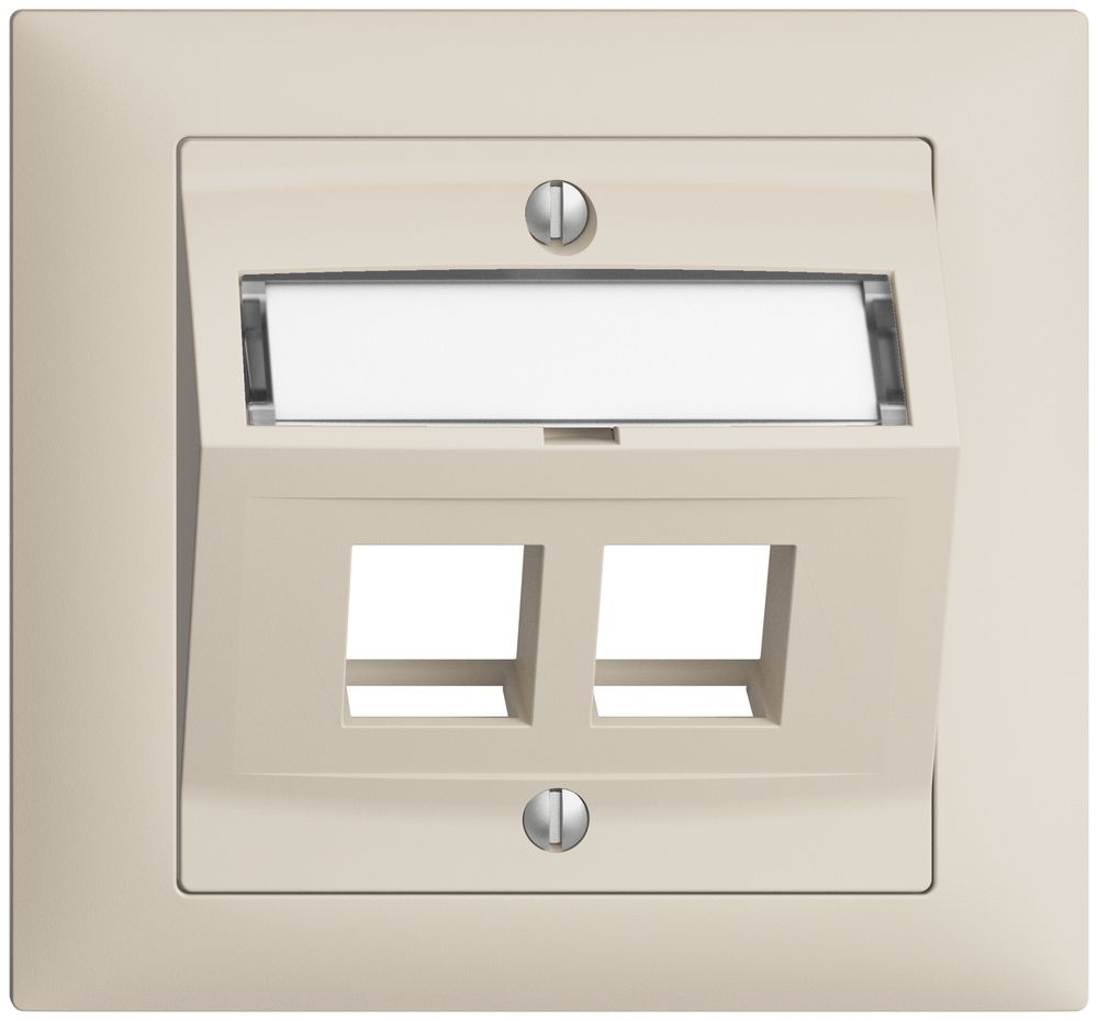 Kit montaggio INS Edue FKE, con cappa di uscita obliqua, per 2×Keystone, crema