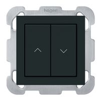 Pulsante per tapparelle KNX INC Hager BA kallysto B doppio 77×77mm nero