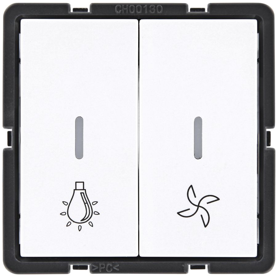 Druckschalter für Licht und Ventilation MOS beleuchtbar ws
