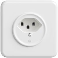 Prise ENC Sdue QMI, 1×type 23, a.LED, a.plaque de recouvrement et de fix., blanc