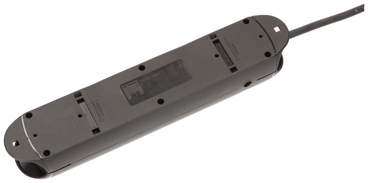 Steckdosenleiste MH Construct Line 4×T13 3m 3×1.5mm² IP20 schwarz
