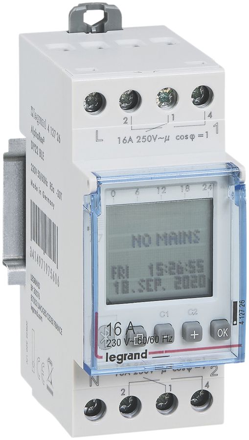 Timer AMD Legrand AlphaRex³ DY21, orologio annuale/settimanale, 1 canale