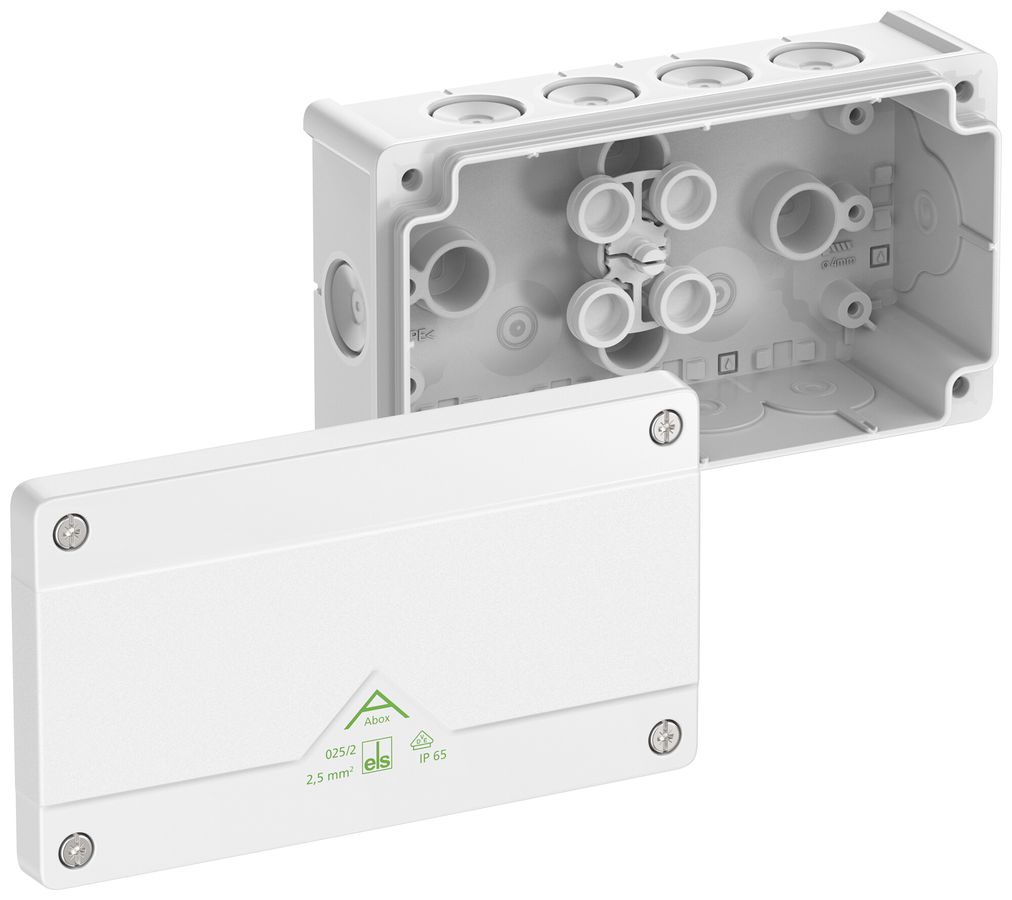 Scatola di derivazione AP Spelsberg Abox 025/2-L/w 87×152×52mm IP66 bi