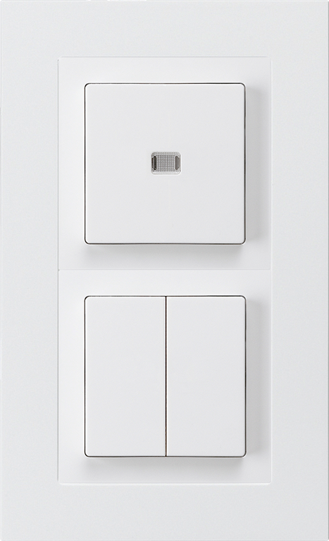 Combinazione INC KPR 2×1, Interrut puls. lum. 3/1 +Interrut 3+3 bi