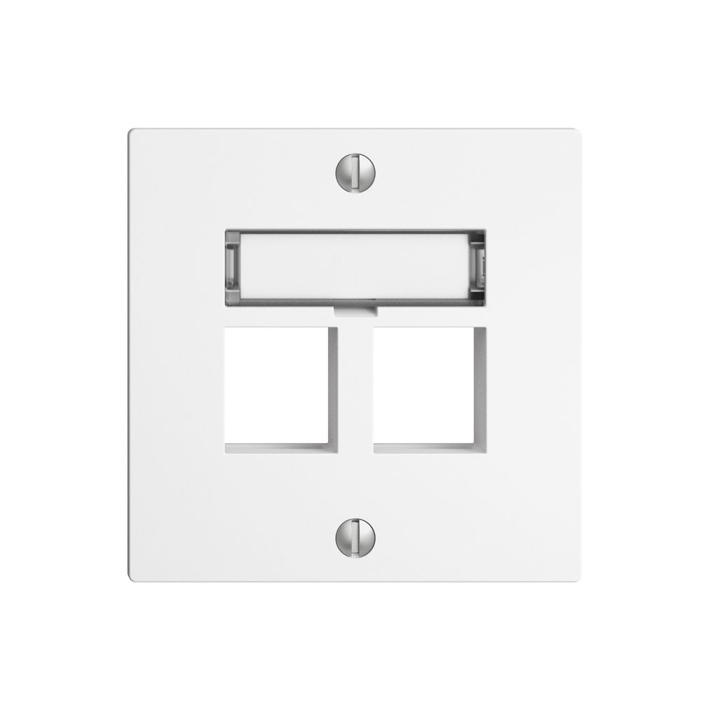 Kit de montage EDIZIOdue F, sortie droite, pour 2×Keystone, blanc