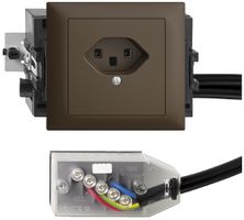 Prise INC EDIZIOdue T23 L2 coffee 49…69mm pour câble plat Technofil