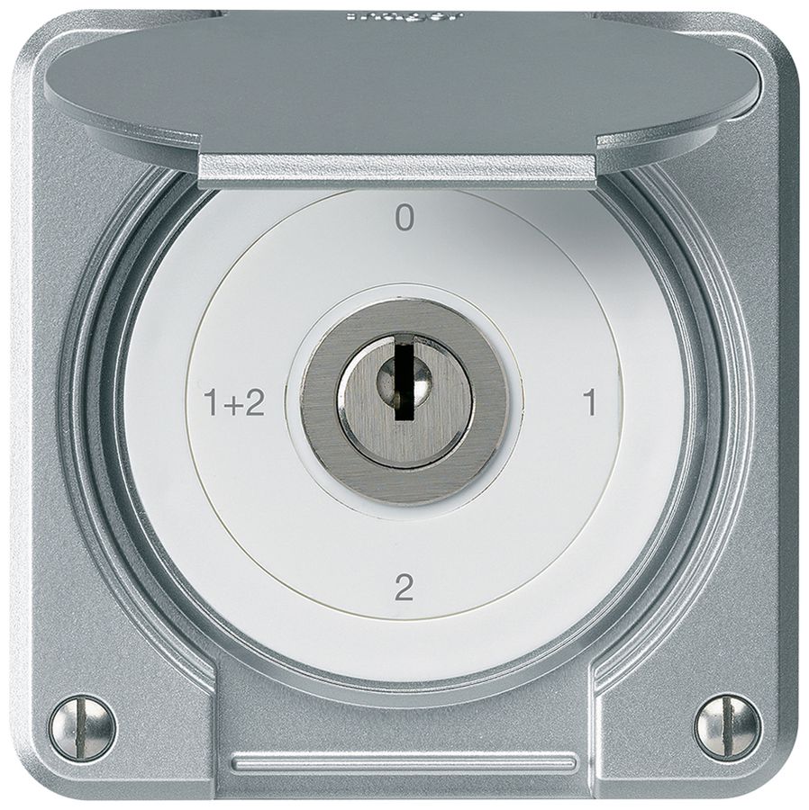 Interrupteur à clé ENC robusto IP55 avec clapet S1/1P aluminium