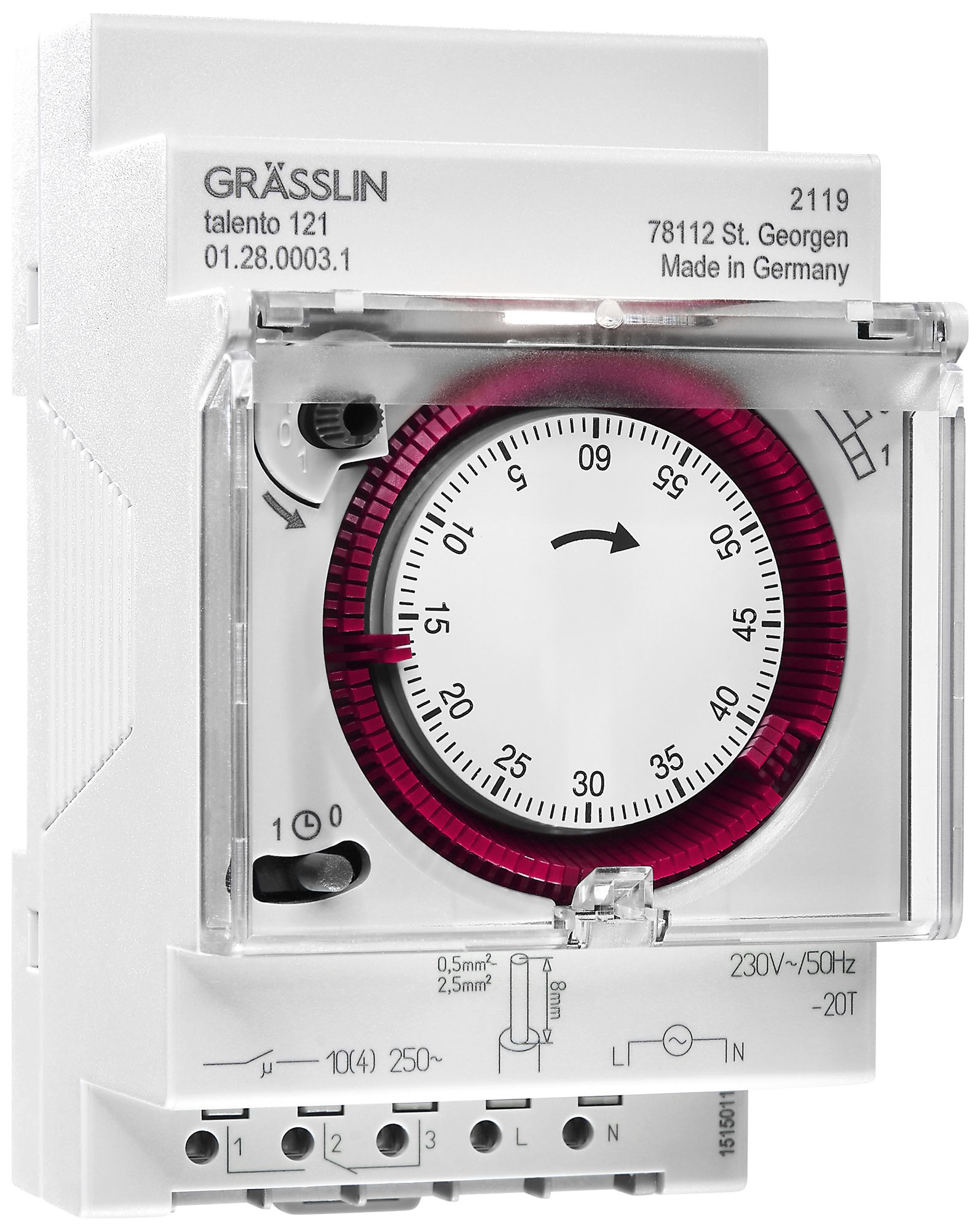 REG-Schaltuhr talento 121, 1-0-Uhr, plombierbar