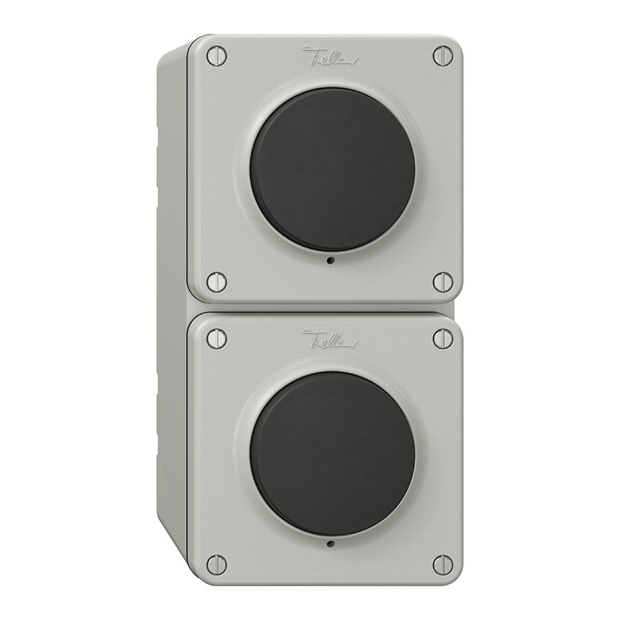 NAP-Kombination NEVO, 2×Druckschalter Schema 3/1L, lichtgrau