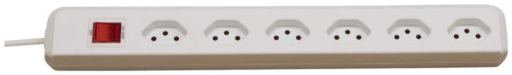 Prise multiple cleverLINE interrupteur 6×T13 90° H05VV-F 3×1mm² 2m blanc