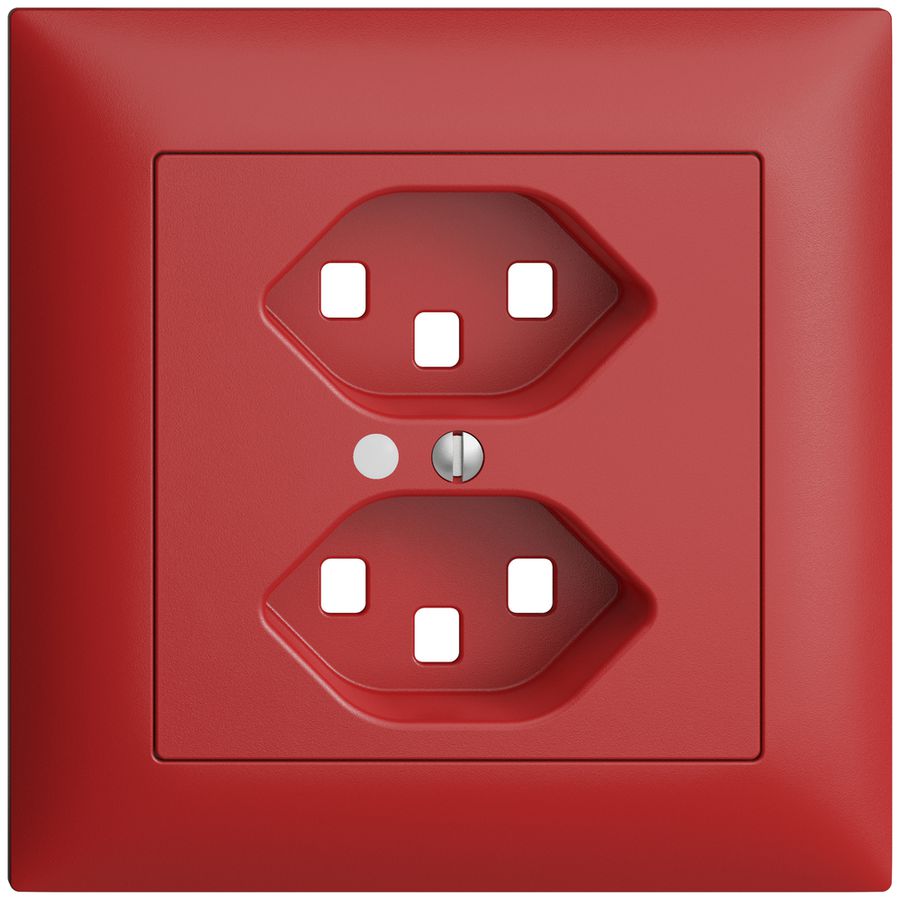 UP-Frontset EDIZIOdue berry 88×88mm 2×T23 mit Linse