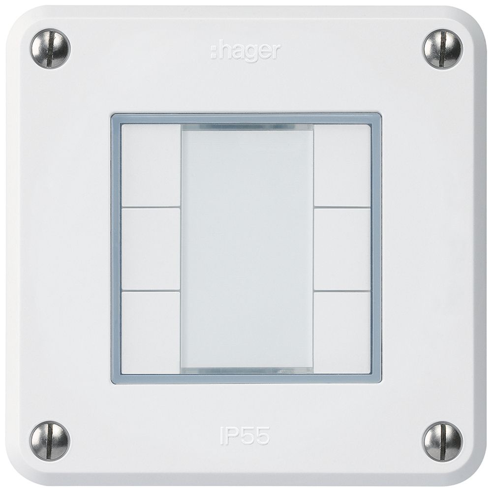 Tasto INC robusto C KNX 6× bianco s/e-link