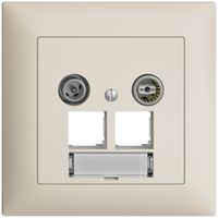 Presa multimedia ENC EDIZIOdue FMI EASYNET 11dB, p.2×RJ45 S-One, crema