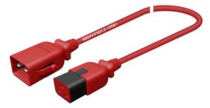 Câble d'appareil 3×1.5mm² 1m rouge fiche C19/prise C20 verrouillée 250VAC 16A