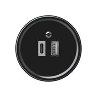 USB-Ladesteckdose origin 1×USB-A 1×USB-C 3000mA 5V schwarz