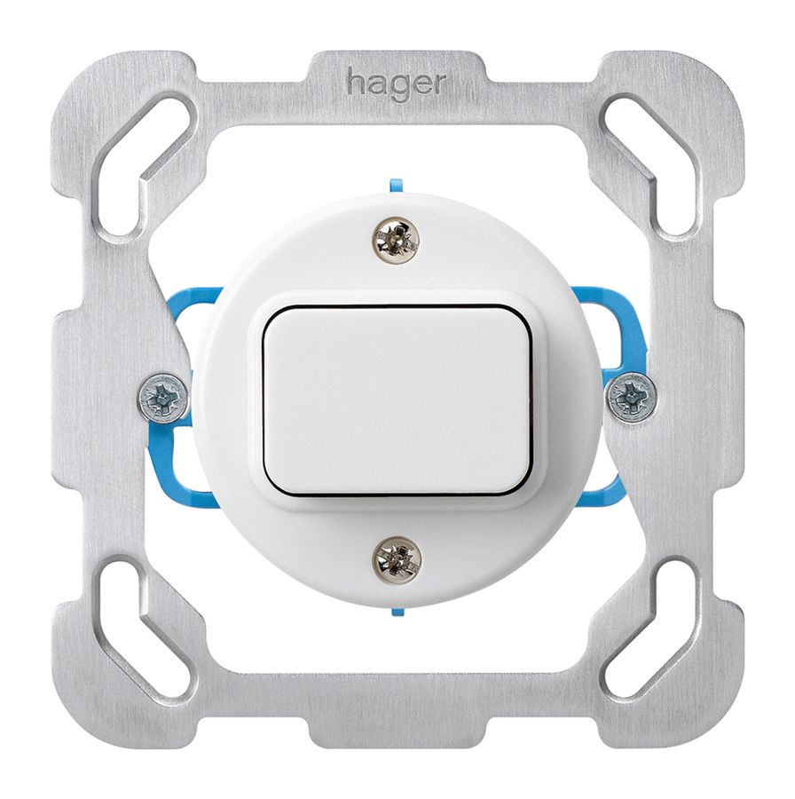 Insert pour contact à poussoir ENC basico C/1L avec plaque de fixation blanc