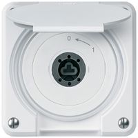 UP-Schlüsselschwenktaster robusto IP55 weiss Deckel o.Zylinder 1P f.Kombination