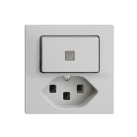 Leuchtkombination KS 6/1L+T23 hellgrau 16A EDIZIOdue mit Linse, LED gelb