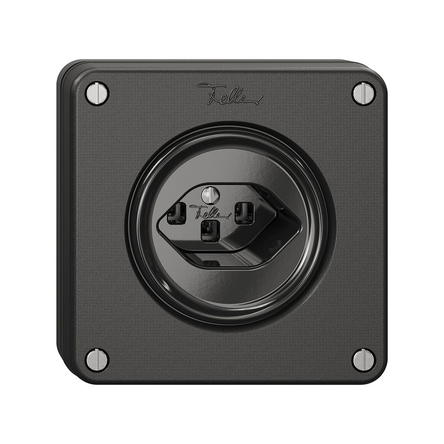 NUPU-Steckdose NEVO, 1×T23, schwarz