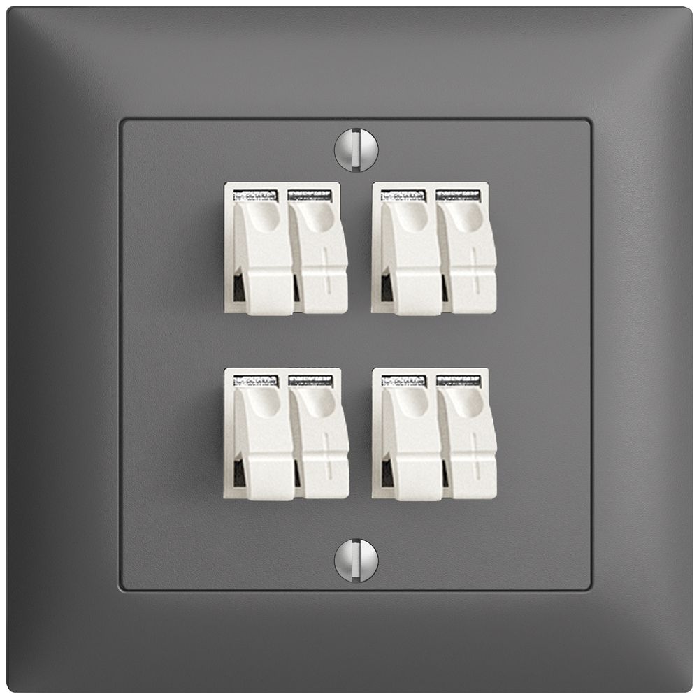 UP-Audiodose FMI 4×dunkelgrau ITplus Klemmanschluss für 4 LS