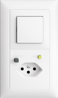 Combinazione INC Edue 2×1 Interruttore  3/1 + Presa T13 FI 30mA bi