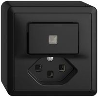 Combinaison lum. AP A-R/1L+T23 EDIZIOdue noir, lentille LED jaune