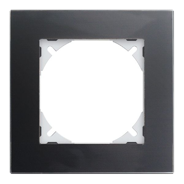 Abdeckrahmen EDIZIOdue prestige 1×1 glas schwarz