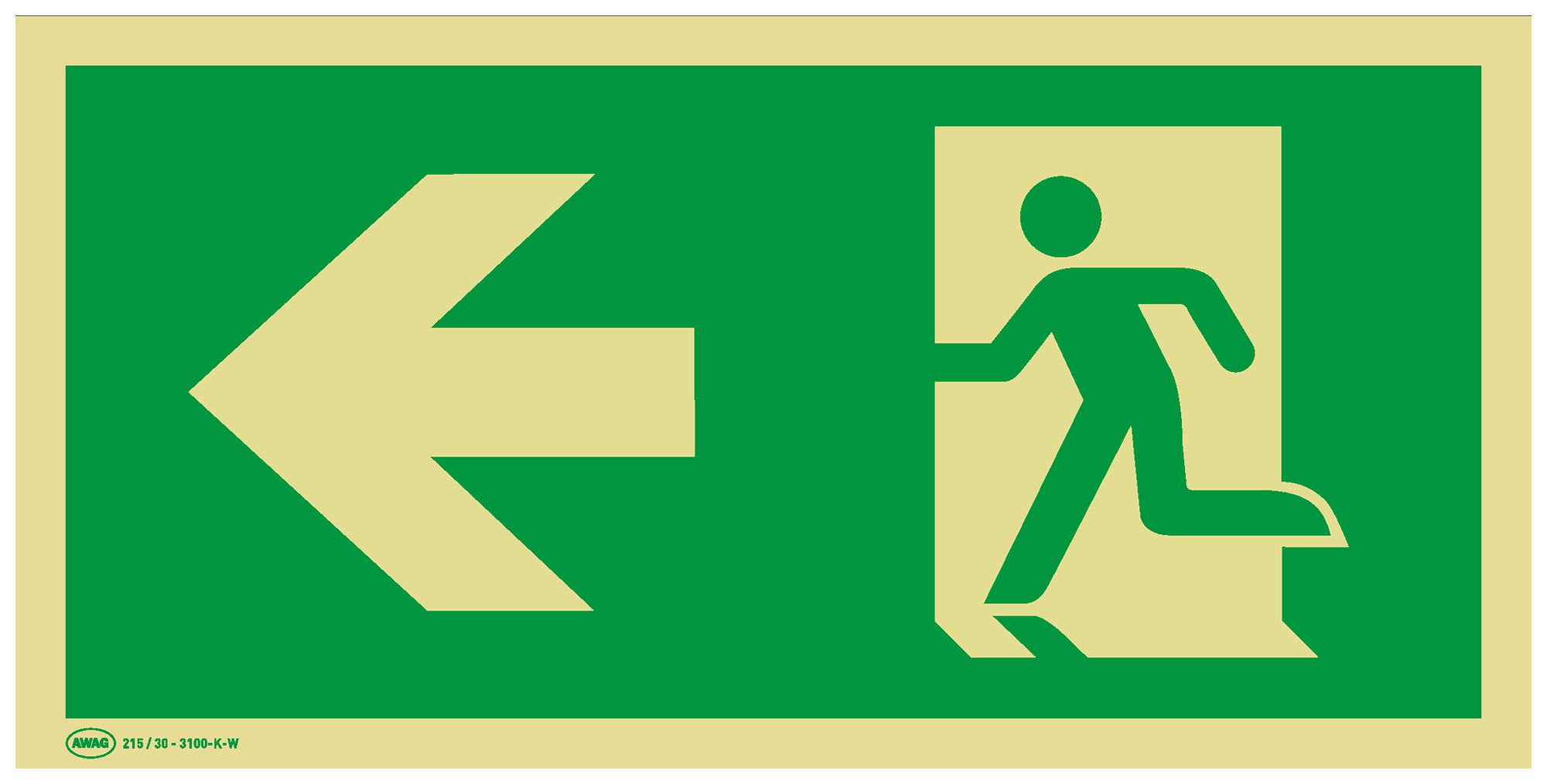 Panneau de signalisation de secours AWAG flèche vers la gauche 400mm