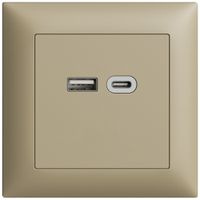 Prise ENC USB 18W type A + type C Feller EDIZIOdue FMI 230V 3600mA sand