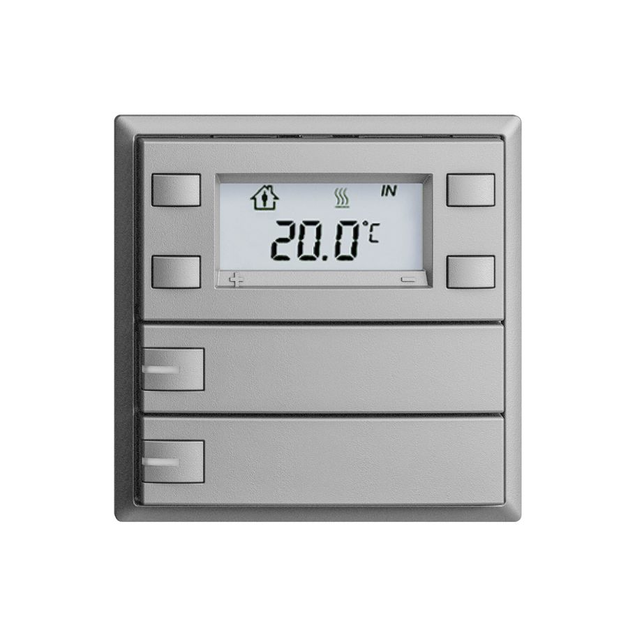 Poussoir RTH ENC KNX 2× EDIZIOdue F silver, avec LED RGB