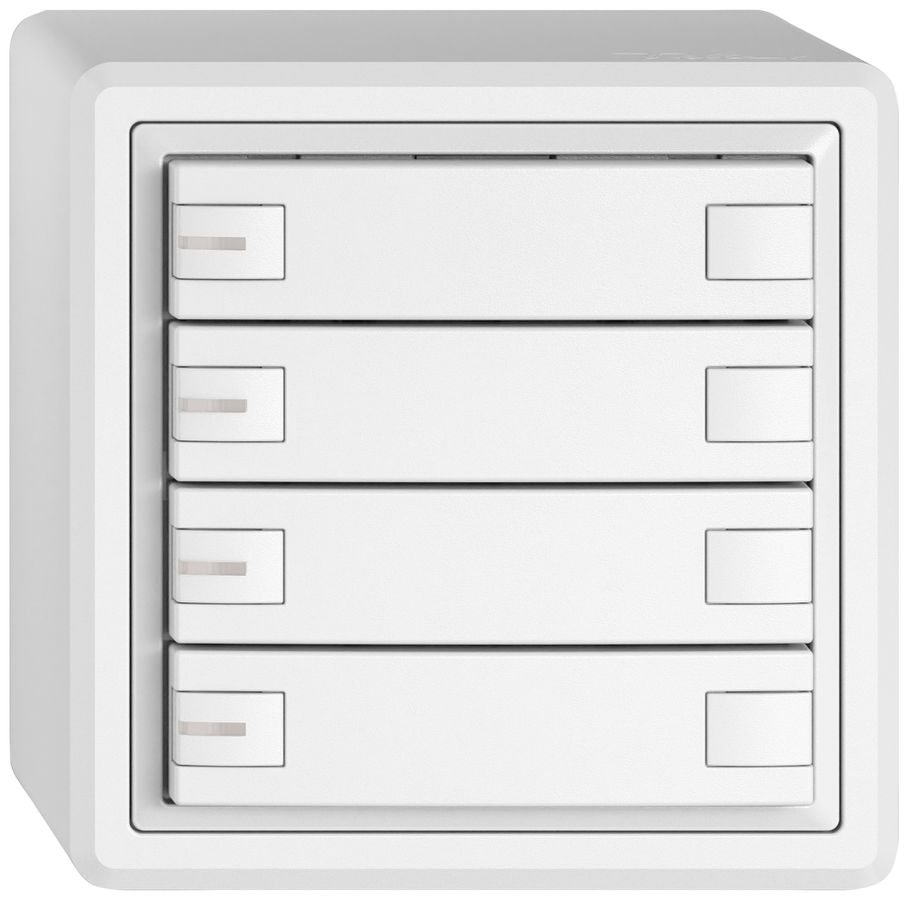 Pulsante KNX RGB AP EDIZIO.liv SNAPFIX® sensore temp.RGB-LED 4× com.2T bi