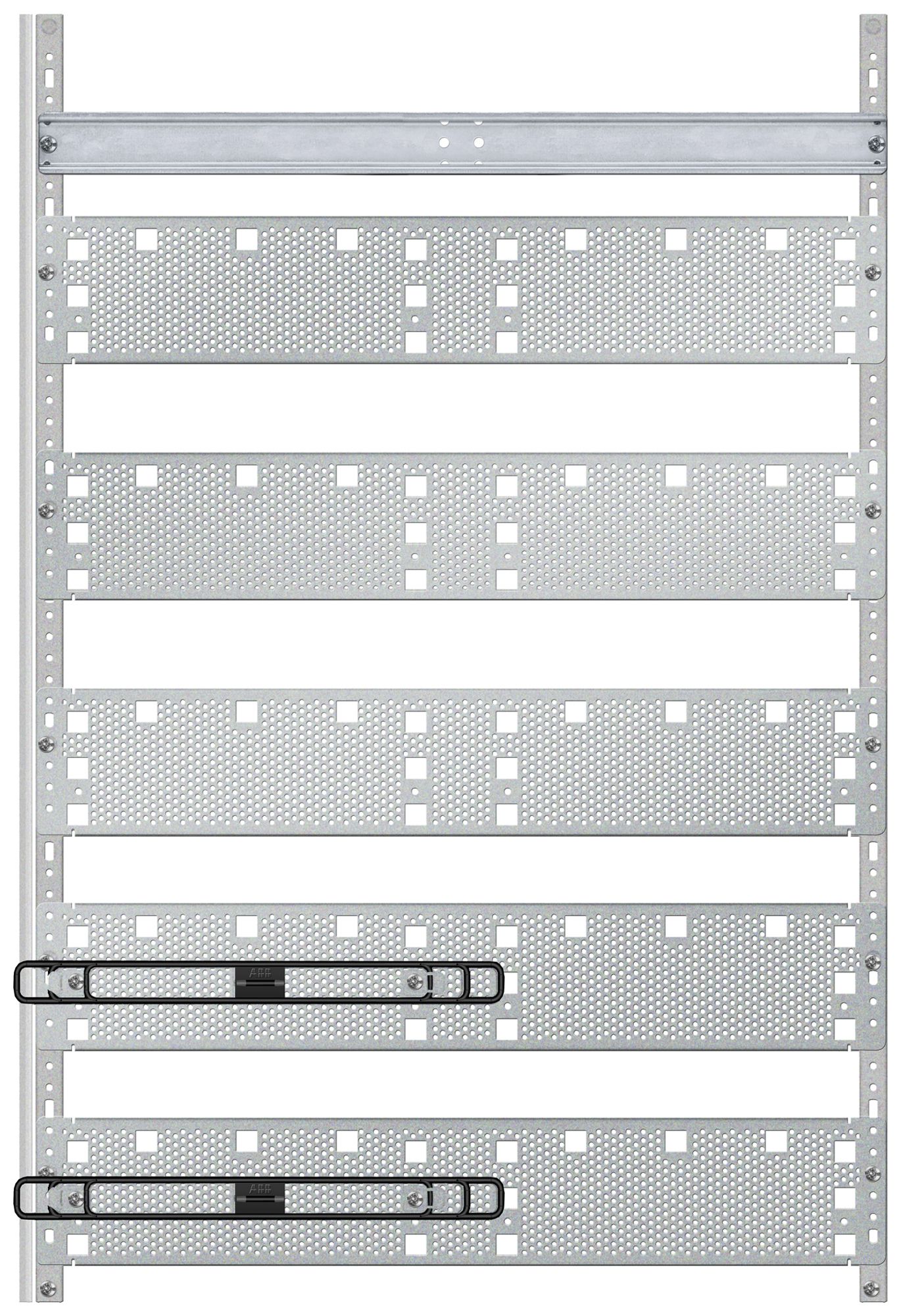 Panneau Media ABB, pour distributeur vide 2 champs, 2 rangées, hauteur pose 1