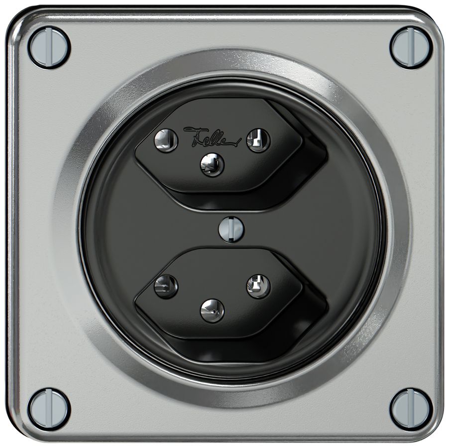 Presa ELEMENT 2×tipo 13 10A 250V IP20 alluminio